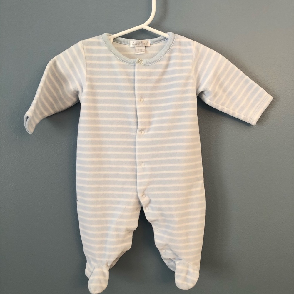 Kissy Kissy Striped Velour Footie